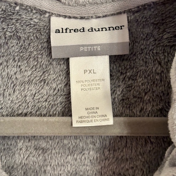 Alfred Dunner soft Sherpa zip front gray leopard jacket PXL - Picture 4 of 7